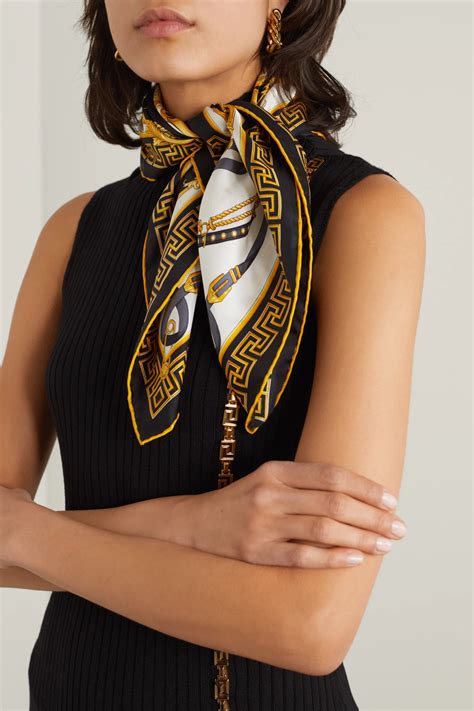 versace style silk scarf|versace silk scarf women.